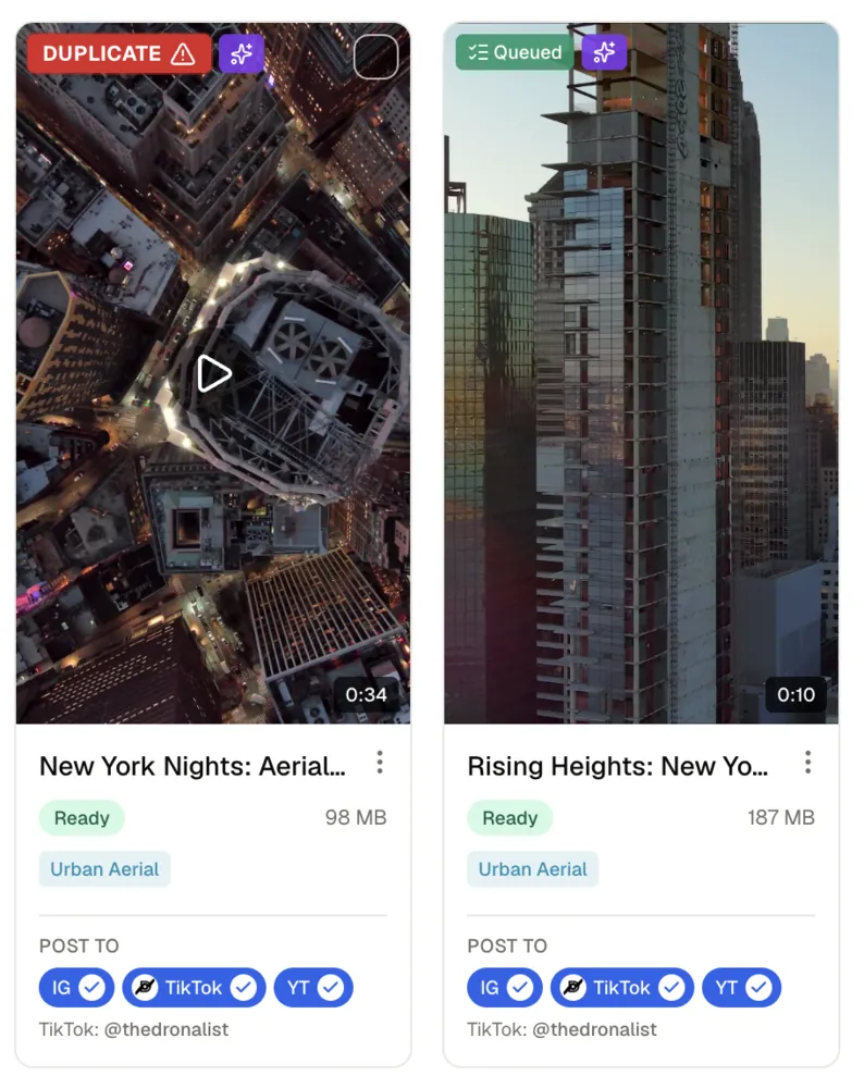 A queued post flagged as a duplicate